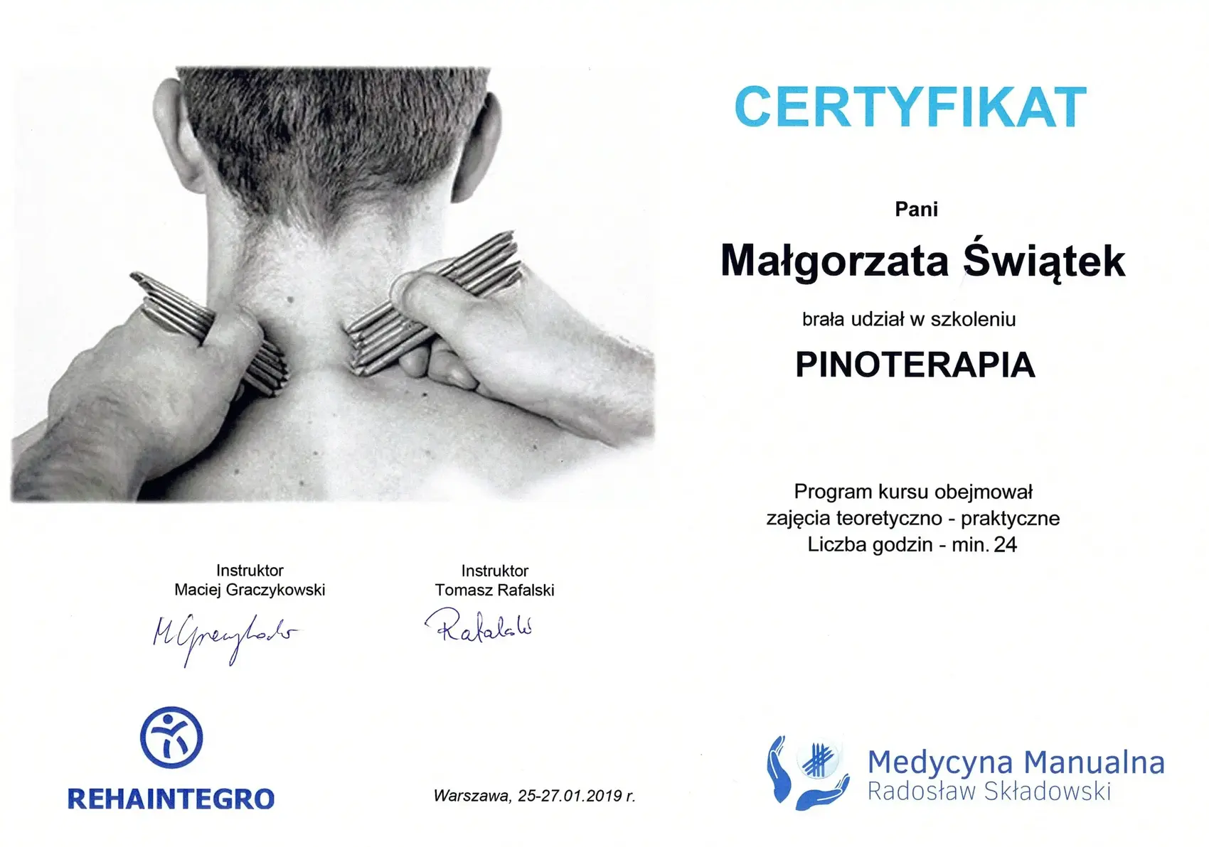 Dyplom lub certyfikat 4